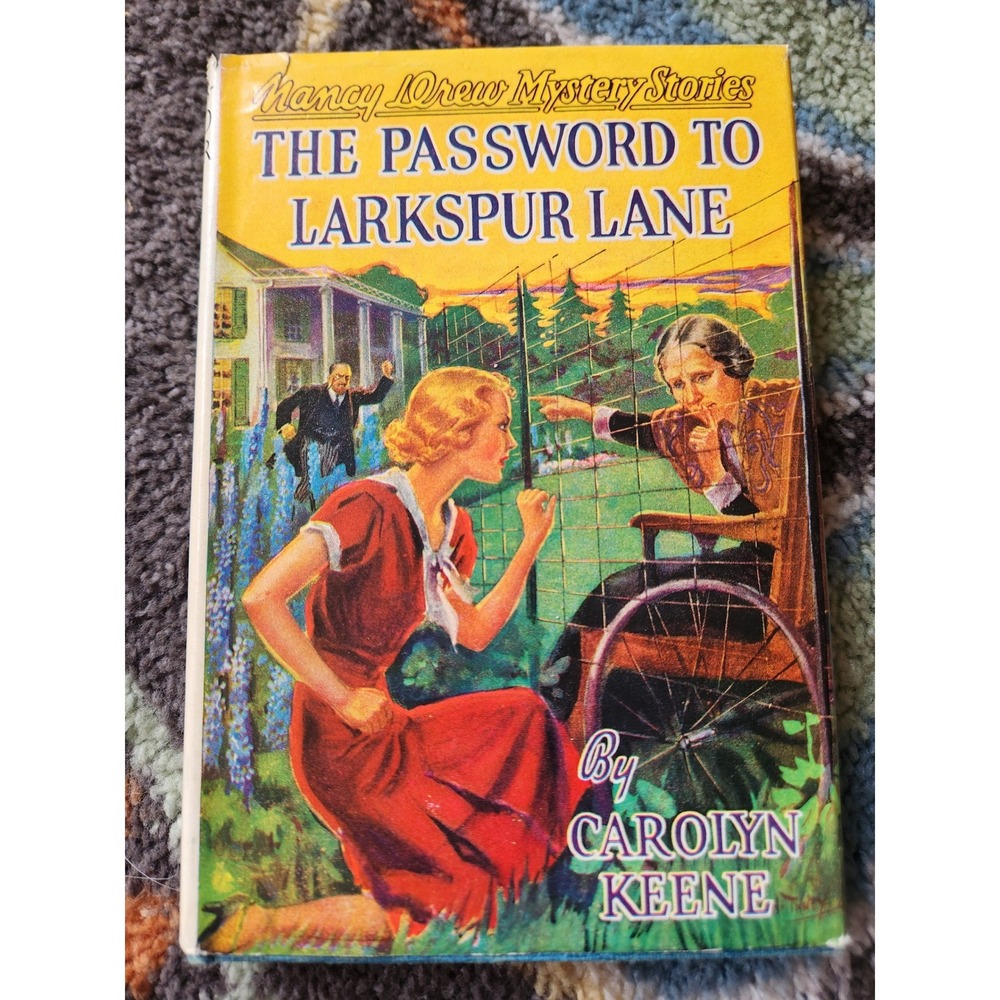 1959 Nancy Drew The Password to Larkspur Lane HC w/ Dust Jacket Blue Tweed VG